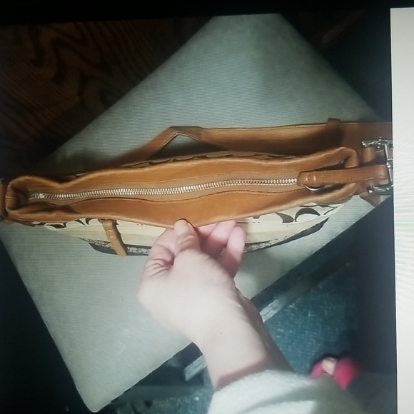 Coach Suede and Leather Striped Signature Shoulder Bag๐ - Picture 13 of 16